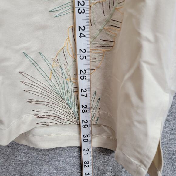 TORI RICHARD TUCAN MONKEY EMBROIDERED SILK SHIRT, SIZE L - Picture 9 of 9